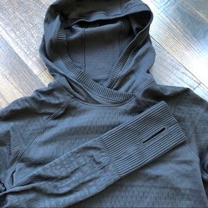 Lululemon Black hooded Long Sleeve Top